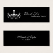 ホワイト&ブラックシャンデリアメッセージカード (正面&裏面)