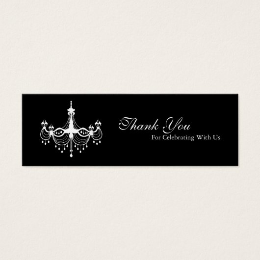 ホワイト&ブラックシャンデリアメッセージカード (正面)