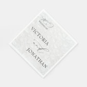 ホワイト&ブラックシンプルエレガントな結婚式 スタンダードランチョンナプキン (角)
