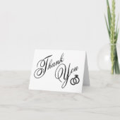 ホワイト&ブラックダイヤモンドリングや輪結婚ズ・サンキュー サンキューカード (正面)