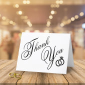 ホワイト&ブラックダイヤモンドリングや輪結婚ズ・サンキュー サンキューカード