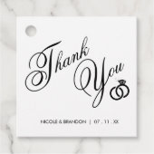 ホワイト&ブラックダイヤモンドリングや輪結婚ズ・サンキュー フェイバータグ (正面)