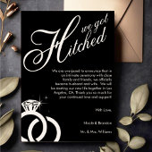 ホワイト&ブラックダイヤモンドリングや輪結婚写真 案内状