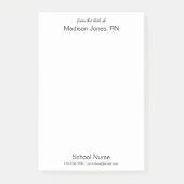 ホワイト&ブラックネームスクールナースのデスクから ポストイット (正面)