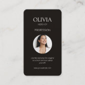 ホワイト/ブラックフォトソーシャルQRコード 名刺 (正面)