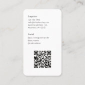 ホワイト/ブラックフォトソーシャルQRコード 名刺 (裏面)