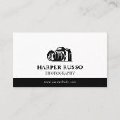 ホワイト&ブラックプロフェッショナル撮影 名刺 (正面)