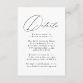 ホワイト&ブラックモダンエレガンス結婚ズ詳細 エンクロージャーカード (正面)