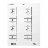 ホワイト&ブラックモダンルッキング差出人住所 ラベル (フルシート)