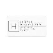ホワイト&ブラックモノグラムの差出人住所 ラベル (正面)