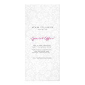 ホワイト&ブラックヴィンテージフローラダマスク ラックカード (正面)