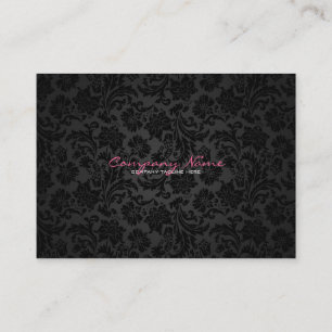 ホワイト&ブラックヴィンテージフローラダマスク 名刺