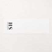 ホワイト&ブラック個人モノグラムミニマリストスクリプト ヨガマット (正面(横))