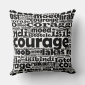 ホワイト&ブラック勇気マイアモエドカレジョカレッジョ クッション (裏面)