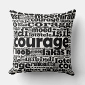 ホワイト&ブラック勇気マイアモエドカレジョカレッジョ クッション (正面)