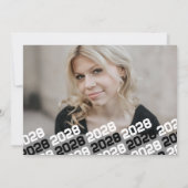 ホワイト&ブラック卒業2フォト招待状 招待状 (裏面)