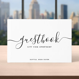 ホワイト&ブラック書道バケーションホームまたはレンタル ゲストブック