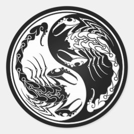 ホワイト&ブラック陰陽サソリ ラウンドシール