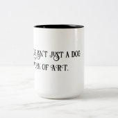 ホワイト/ブラック15oz Poodle is ART Work Coffee Mug ツートーンマグカップ (中央)