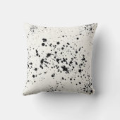 ホワイト&ブラック（ばちゃばちゃ）跳ねるアート装飾用クッション クッション (裏面)