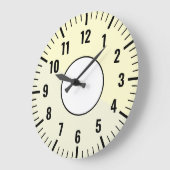 ホワイト&ブラック&クリーム&ベージュクロック付き（ニュートラル） ラージ壁時計 (傾斜)