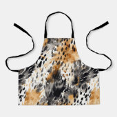 ホワイト ブラック クリーム レオパード アニマル エプロン (正面)