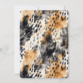 ホワイト ブラック クリーム レオパード 動物 誕生日 招待状 (裏面)