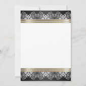 ホワイト、ブラック、シルバー＆ゴールド - リハーサルディナー 招待状 (裏面)