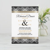 ホワイト、ブラック、シルバー、金ゴールド – リハーサルディナー 招待状 (スタンド正面)