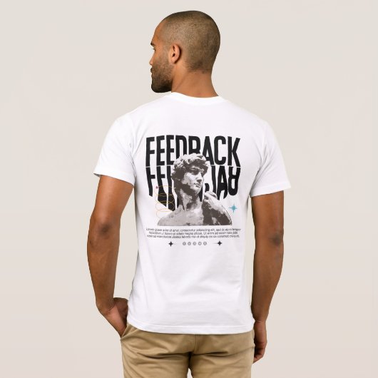 ホワイト ブラック シンプル Tシャツ (裏面フル)
