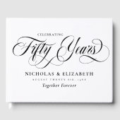 ホワイト ブラック スクリプト 結婚50周年 ゲストブック (正面)