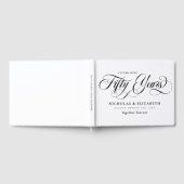 ホワイト ブラック スクリプト 結婚50周年 ゲストブック (全面)