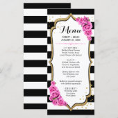 ホワイト ブラック ピンク ゴールド メニューカード プログラム (正面/裏面)