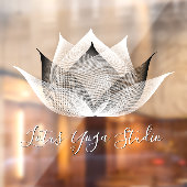 ホワイト&ブラック ロータス モダン ユニーク ヨガ スタジオ ウィンドウサイン (シート2)