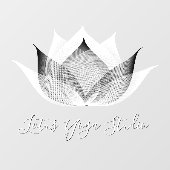 ホワイト&ブラック ロータス モダン ユニーク ヨガ スタジオ ウィンドウサイン (シート)