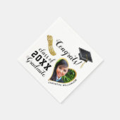 ホワイト・ブラック・金ゴールド2025年卒業 スタンダードカクテルナプキン (角)