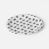 ホワイト＆ブラック X O XO X&Oのトレンディでかわいい ペーパープレート (アングル)