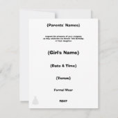 ホワイト&ブラックSweet sixteen招待状 招待状 (裏面)