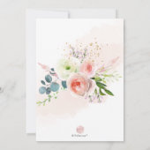 ホワイト ブラッシュ ピンク ピオニー ブライダル シャワー 招待状 (裏面)