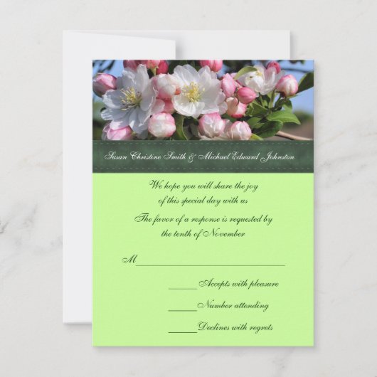 ホワイト·ブラ結婚ウスのRSVP対応カード 出欠カード (正面)