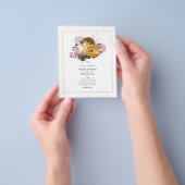 ホワイト、ブルゴーニュ、金ゴールド結婚フローラ チラシ (手)