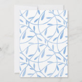 ホワイト&ブルーウィンターフローラブーケブライダルシャワー 招待状 (裏面)