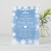 ホワイト&ブルークリスマススウィート16th誕生日招待状7 招待状 (スタンド正面)