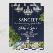 ホワイト&ブルーサンゲミニマルート結婚式招待状 招待状 (正面/裏面)