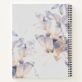 ホワイト&ブルーパテエレガントレカスタマイズフローラ ノートブック (裏面)