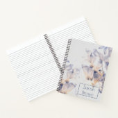 ホワイト&ブルーパテエレガントレカスタマイズフローラ ノートブック (内部)