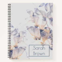 ホワイト&ブルーパテエレガントレカスタマイズフローラ ノートブック