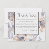 ホワイト&ブルーパテレスフローラエレガントありがとう 招待状 (正面)