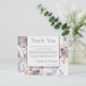 ホワイト&ブルーパテレスフローラエレガントありがとう 招待状 (スタンド正面)