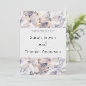 ホワイト&ブルーパテレスフローラエレガント結婚ブライダル 招待状 (スタンド正面)